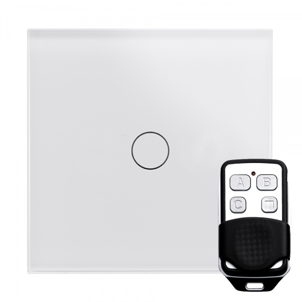 Crystal PG Touch & Remote Light Switch 1 Gang White